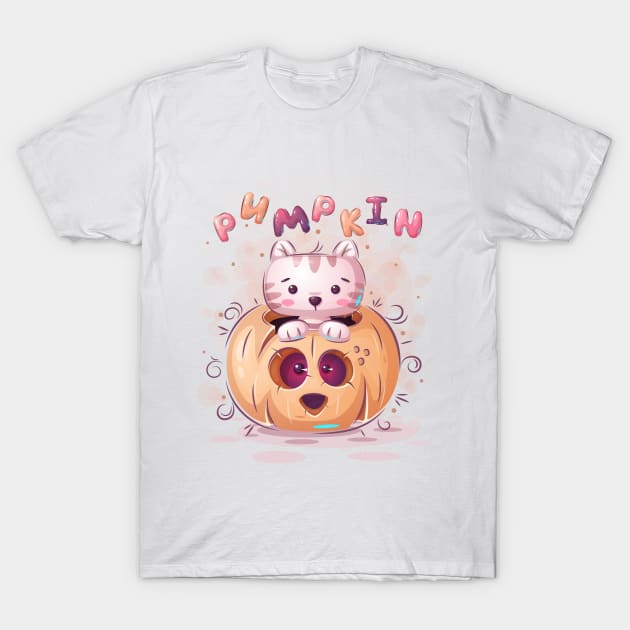 Cat in pumpkin T-Shirt by NoonDesign